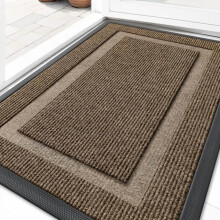 Covoraș de ușă de intrare impermeabil pentru interior/exterior, pentru toate anotimpurile, cauciuc natural, rezistent la decolorare, ușor de