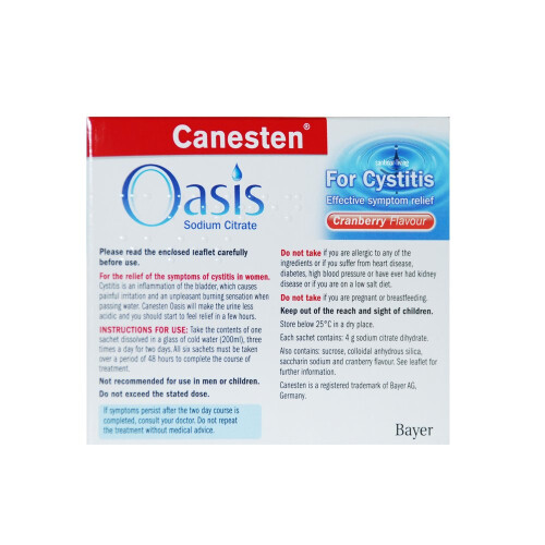 Canesten Oasis for Cystitis Cranberry Flavour 6 Sachets 1
