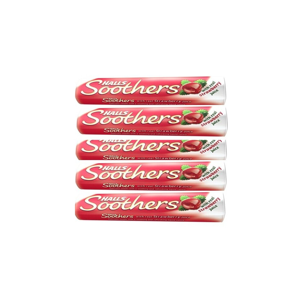 Halls Soothers Lozenges Strawberry Pack Of 5