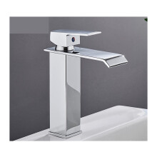 Basin Waterfall Faucet Stainless Steel Single Handle Single