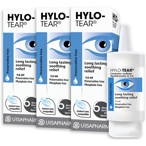 Hylo-Tear Long Lasting Eye Drops 7.5ml x 3 TRIPLE PACK