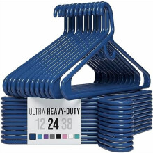 Extrem robuste Kleiderbügel aus Kunststoff – Marineblau – Langlebige Kleiderbügel für Mäntel, Anzüge und Kleidung. Perchas De Ropa