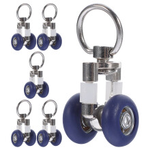 Conjunto de 6 polias silenciosas de aço inoxidável PE para trilho de cortina, ideais para cortinas de chuveiro e uso em escritórios.