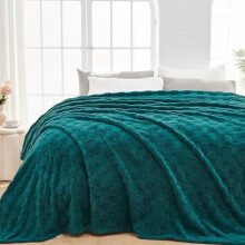 Super Soft Flannel Fleece Throw Blanket, Dark Teal