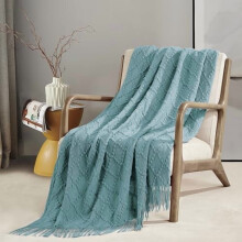 Blue Acrylic Throw Blanket 50 x 60 in