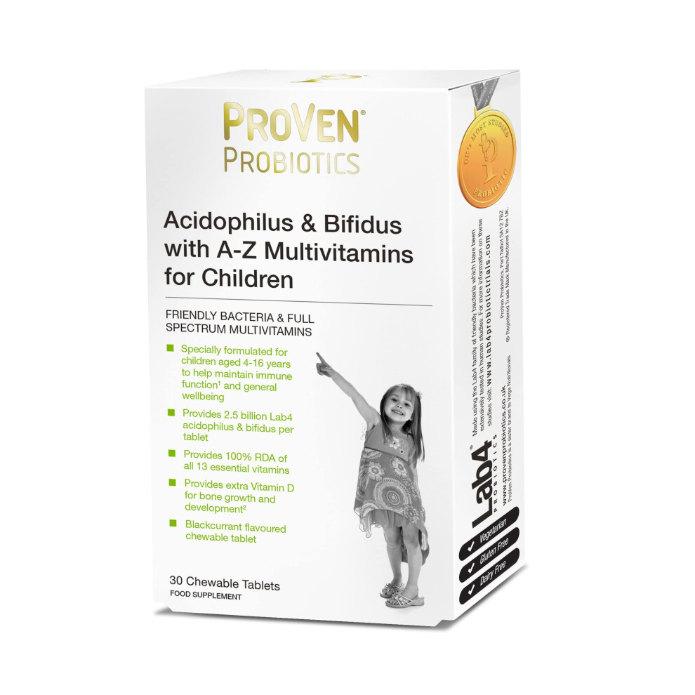 Pro-Ven Probiotics Acidophilus & Bifidus With A-Z Multivitamins For Children - Friendly Bacteria With Multinutrients