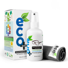 Ecomoist Natural Lens Cleaner 100ml – Alcohol-Free Spray with Microfibre Cloth – Streak-Free, Anti-Static Cleaning for Glasses, Ca