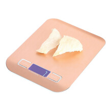Balança de cozinha digital Feinwaage de 5 kg, precisão de 1 g, cor dourada, compacta e confiável.