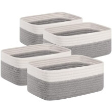 4-Pack Cotton Shelf Baskets 30 x 20 x 12 cm