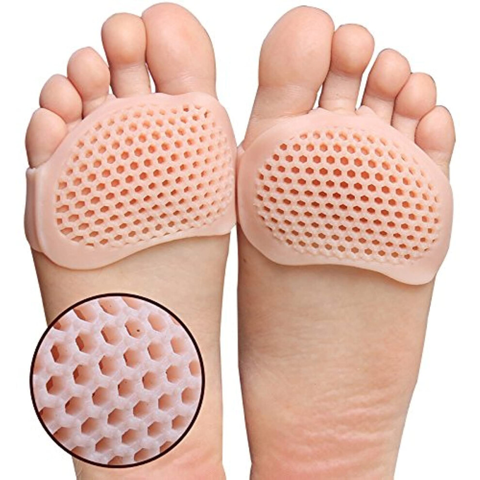 Domejo Metatarsal Pads - 4 Pc - Ball Of Foot Cushions For Rapid Pain Relief - Gel Foot Pads