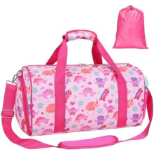 Borsa da ballo Pink & Crown Dinosaur per ragazze – Impermeabile, con scomparto per scarpe, tasche asciutte/bagnate, compatibile con danza classica,