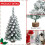 Beflockter Weihnachtsbaum-Tischdeko-Set mit Schneeszene 6