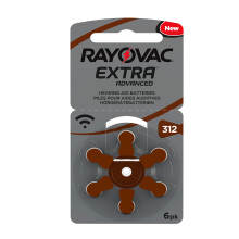 Rayovac Extra Advanced Hearing Aid Batteries, Size 312, Brown Tab, PR41, Pack of 30 - Frustration Packaging