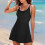 Μαγιό για γυναίκες με έλεγχο κοιλιάς, γυναικείο μαγιό με φούστα και έλεγχο 1