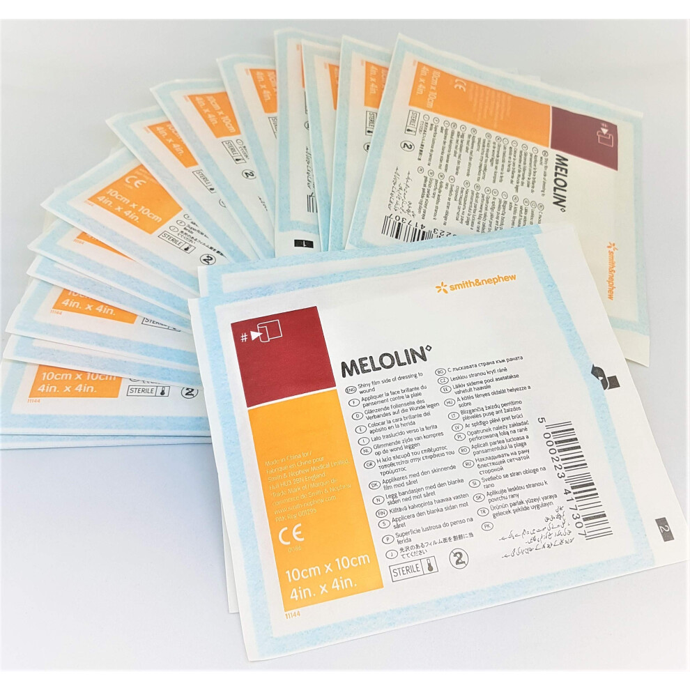 Melolin Sterile Non-Adherent Dressings Â 10Cm X 10Cm, Pack Of 5 | Gentle, Absorbent & Protective Wound Pads 5003491065683