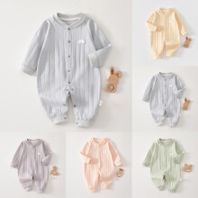 Tutine per neonati, abbigliamento per neonati maschi, body per neonati e femmine, tinta unita, bottoni, maniche lunghe, scollo rotondo, grigio, 1-1,5