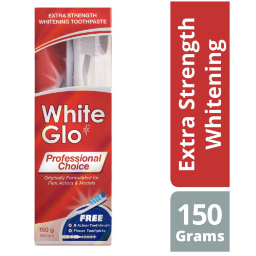 2 Packs White Glo Extra Strength Whitening Toothpaste Professional Choice 150 Gr 2