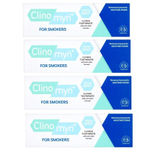 Clinomyn Anti-Stain Fluoride Toothpaste for Smokers, White, Mint, 4 ml, Pack of 4