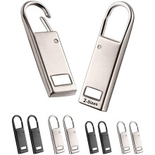 Enjoy Zipper Pull Tab Replacement Metal Zipper Handle Mend Fixer for Shoes Luggage Suitcases Bag Jacket - 8 PCS (Black Silver)