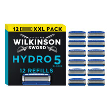 WILKINSON SWORD - Hydro 5 Razor Blades For Men Blades Carbon Coated Hydrating Gel & Precision Trimmer Pack of 10 Razor Blade Refil