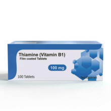 Vitamin B1 Thiamine 100mg 100 Vegetarian Tablets - High Strength B1 Supplement, for Men & Women Supports Energy Production, Made i