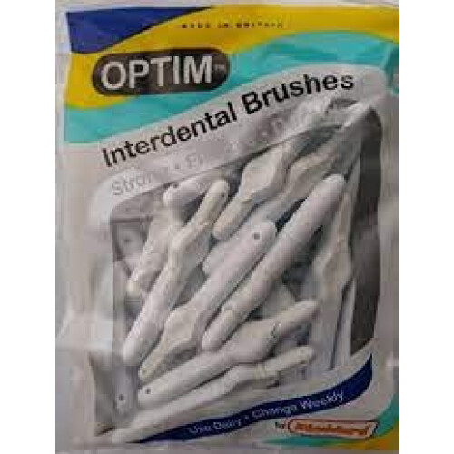 STODDARD OPTIM INTERDENTAL Brush Bag (25 Brushes) - White (Size 0/0.35 MM) 1