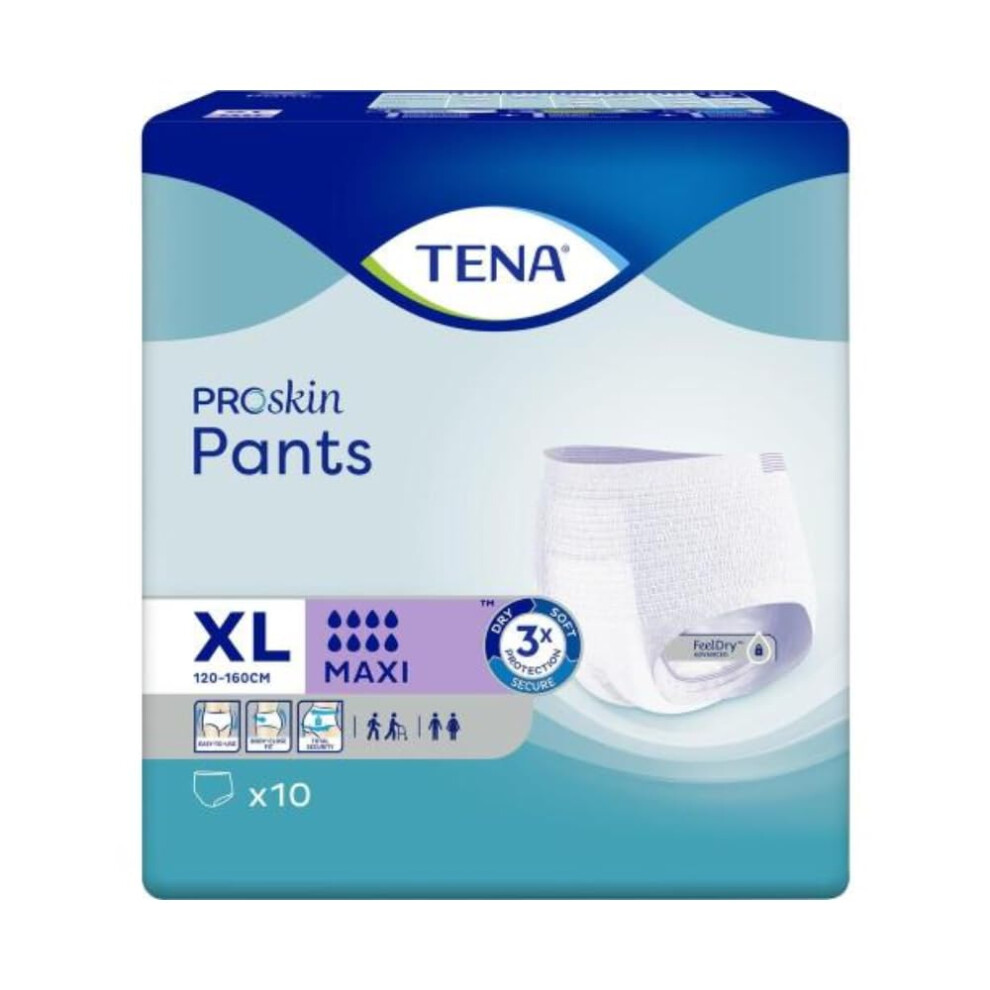 Tena Proskin Pants Maxi, Incontinence Underwear, Xl, 4 Pack (40 Count)