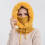 Berretto da donna in pile con sciarpa-maschera e coulisse, giallo 4