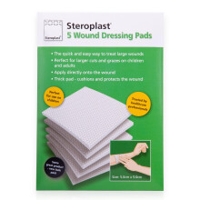 Steroplast Steropad Non-Adhesive Double-Sided Wound Pads | 5 Wound Pads | 5cm x 5cm | Low Adherent & Highly-Absorbent Sterile Dres