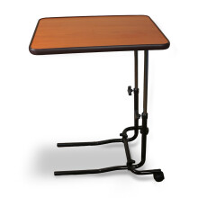 Aidapt Overbed Table Height and Angle Adjustable with Wheels,Lap Top, Eating,Over-Chair,Tilting,Crafting,Darkwood Finish,Easy Adjustment,No Tools Requ