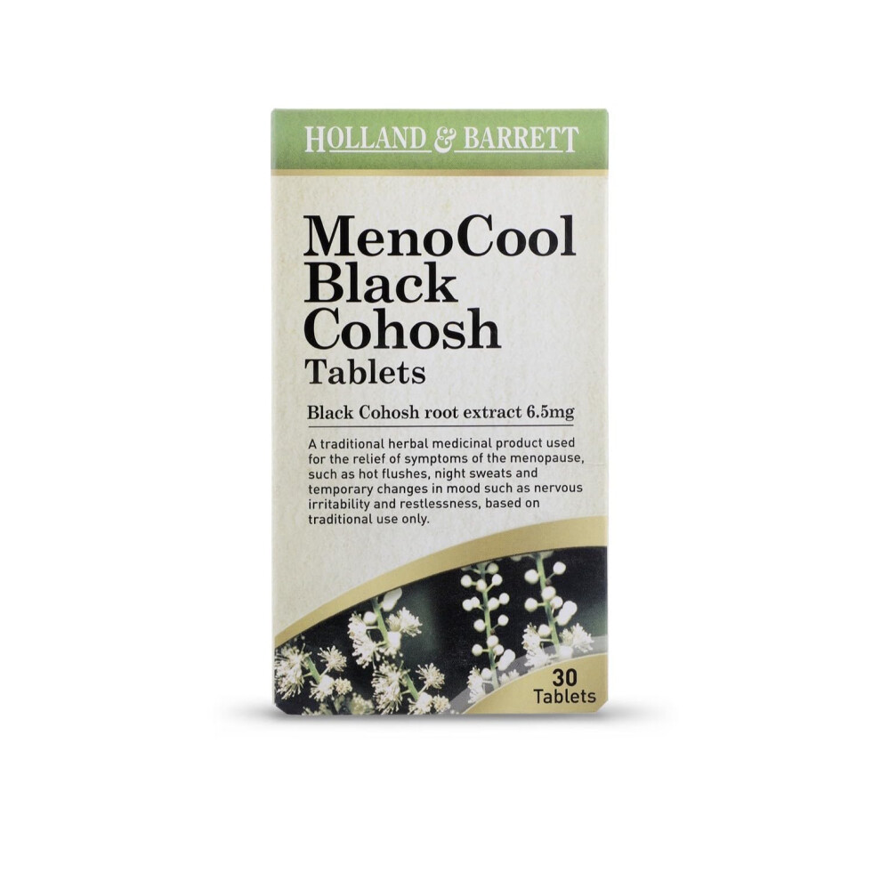 Holland & Barrett Black H&B Menocool Cohosh Tabs 30 Caps