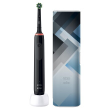 Oral-B Pro 3 Electric Toothbrush For Adults, 1 Cross Action Toothbrush Head & Mondrian Travel Case, 3 Modes with Teeth Whitening,