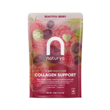 Naturya Vegan Superfood Collagen Support Beautiful Berry 140 g – Plant-Based Collagen Builder with Vitamin C, Hyaluronic Acid & Mi