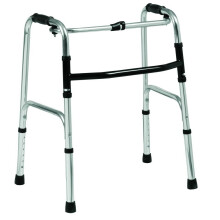 Folding Lightweight Aluminium Walking Zimmer Frame Walker - Adjustable Height - Simple one Button Folding Mechanism