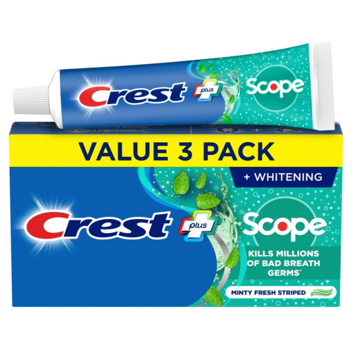 Crest Crest Complete Whitening Scope Toothpaste, Minty Fresh, 5.4 Ounce/459 Grams 3 Pack