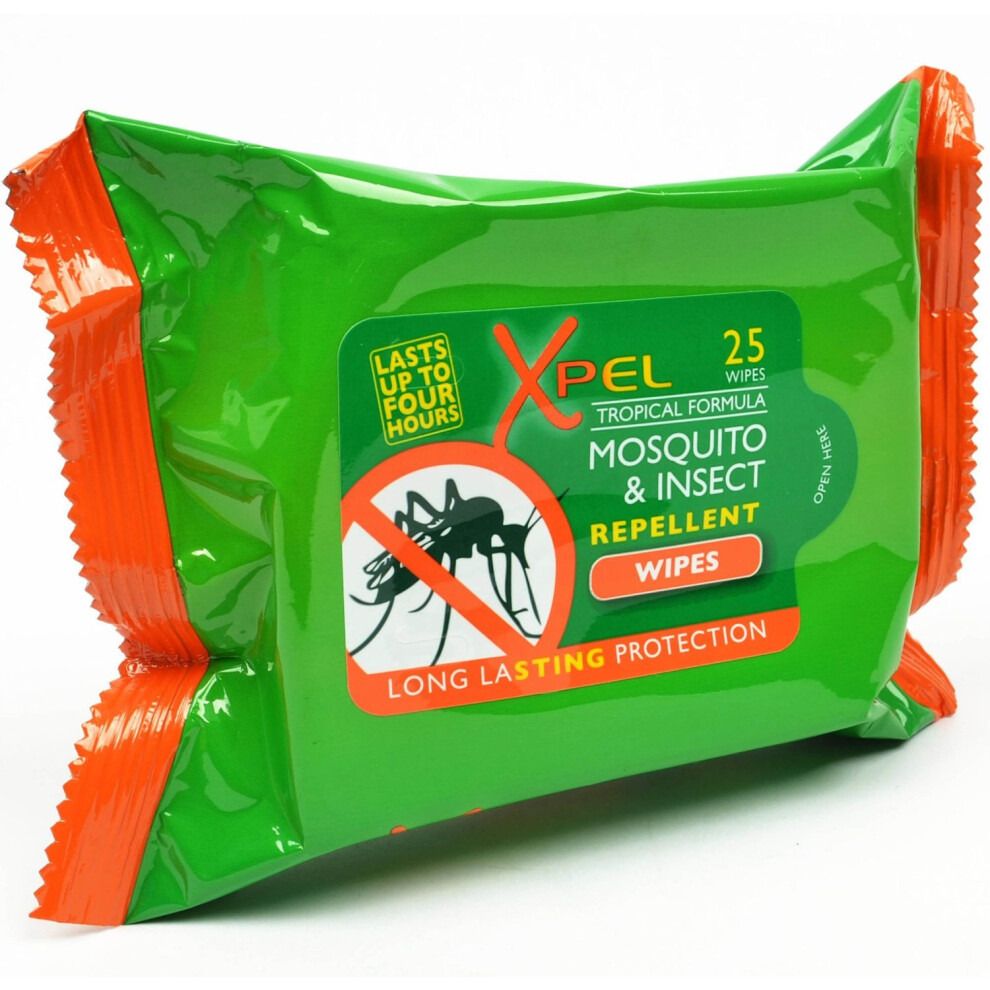 Travel Essentials Xpel Mosquito & Insect Repellent Wipes 25Pack