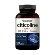 NatureBell Citicoline Supplements, CDP Choline, Citicoline 500mg Plus Tyrosine 50mg Per Serving, Optimized Dosage, 120 Capsules, 2