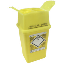 Sharpsafe 1L YELLOW BIO HAZARD BLADE SYRINGE NEEDLE CLINICAL LABELLED WASTE SHARPS BOX BINS