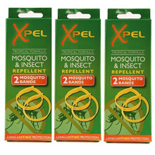 3 x 2 x Adult Xpel Tropical Formula Mosquito/Insect Repellent Bands (Deet Free) by Xpel