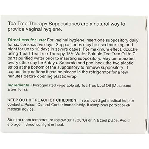 Tea Tree Therapy Vaginal Suppositories with Oil, 6 Count 1