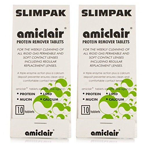Amiclair Weekly Enzymatic Protein Remover Contact Lens Cleaning Tablets (10 Pack X2 = 20 Tablets)