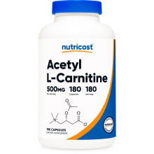 Nutricost Acetyl L-Carnitine 500mg, 180 Capsules - Non-GMO and Gluten Free