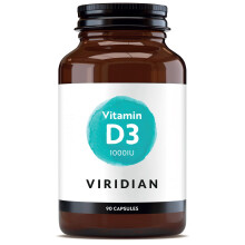 Viridian - Vitamin D3 1000IU - 90 Caps | Bone, Muscle & Immune Health | Plant-Based Lichen Source | Clinically Studied Vegan D3 |