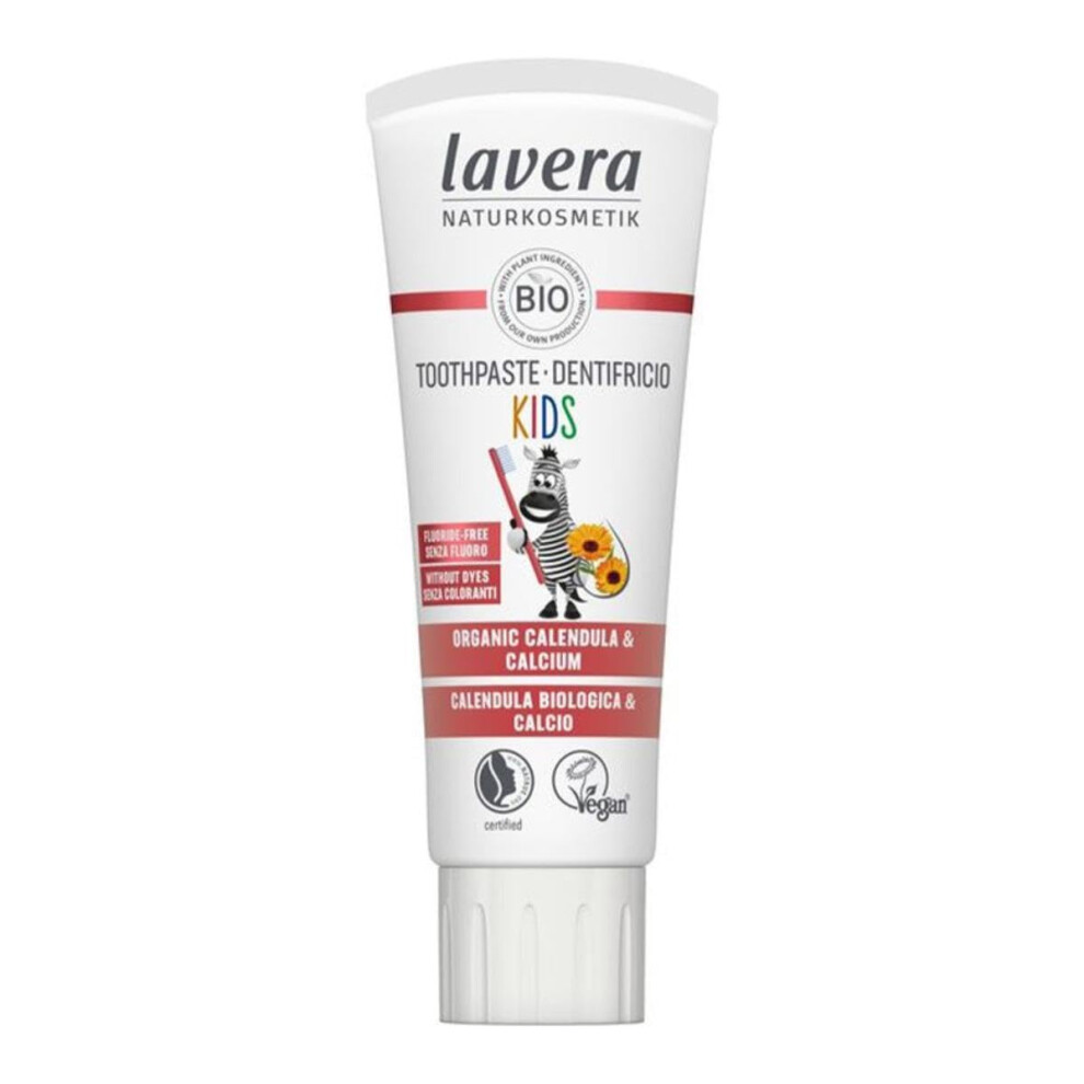 Lavera Toothpaste Kids Fluoride Free & Colorant Free Calendula & Calcium Vegan Bio Natural & Innovative Cosmetics Organic Teeth Ca