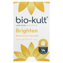 Bio-Kult Brighten – to Bring Out Your Inner Smile, with 14 Strains of Live Bacteria, Vitamins B6, B12, & D, Zinc & Magnesium - 60