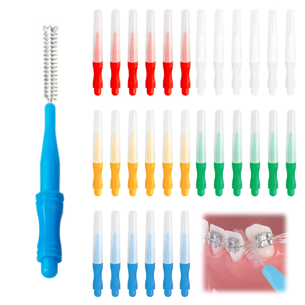 Zwznbl 30Pcs Interdental Brushes, Interdental Brush, Dental Cleaning, Teeth Cleaning, Interdental Brush, Oral Cleaning