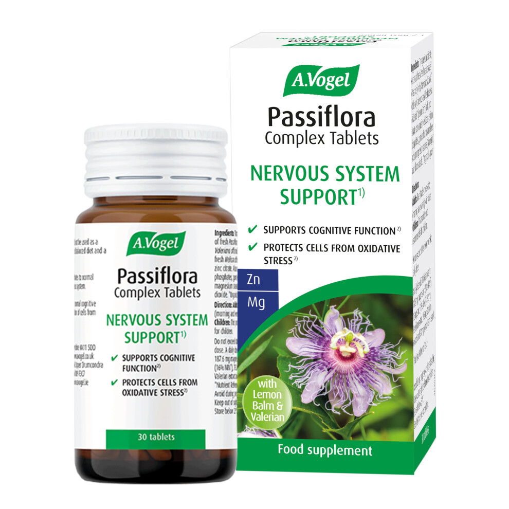A.vogel Passiflora Complex 30 Tablets | Supports Relaxation | Extracts Of Passion Flower, Lemon Balm, Magnesium For Nervous System