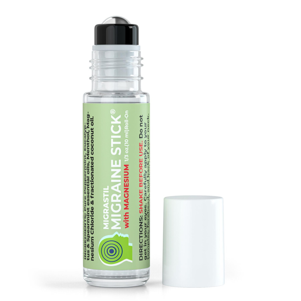 Migrastil Migraine Stick With Magnesium Cooling Peppermint Eucalyptus Essential Oil Topical Magnesium For Headache Support. Made I