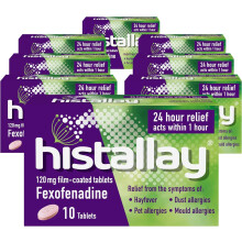 Histallay Hayfever & Allergy Relief Tablets, 80 Tablets, 120mg Fexofenadine, Antihistamine, 24hr Relief Acts Within 1hr, Relieves