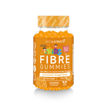 NKD Living Kids High Fibre Inulin Gummies (30 Vegan Gummies) 1000mg of Fibre per Serving - with 1 Billion Live Cultures & Vitamin